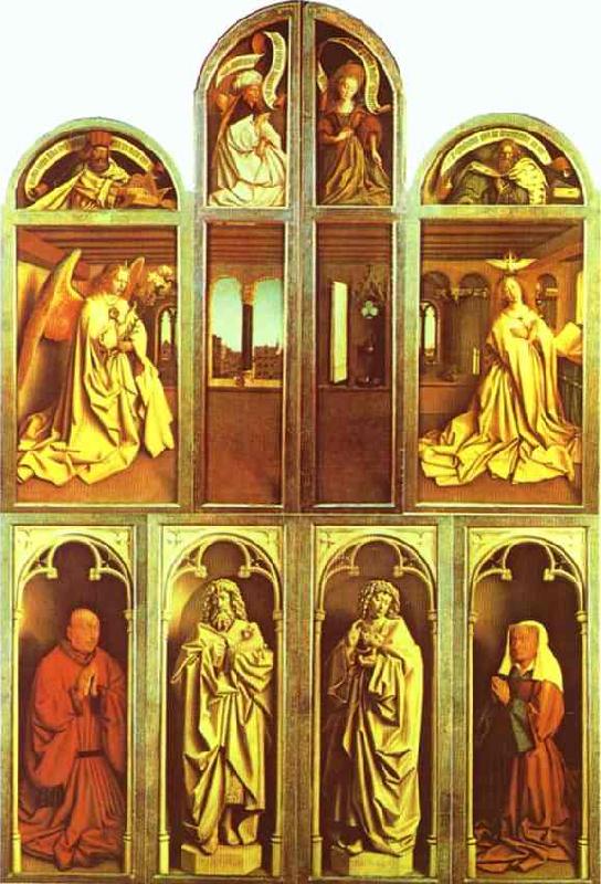 Jan Van Eyck The Ghent Altarpiece with altar wings closed oil painting image
